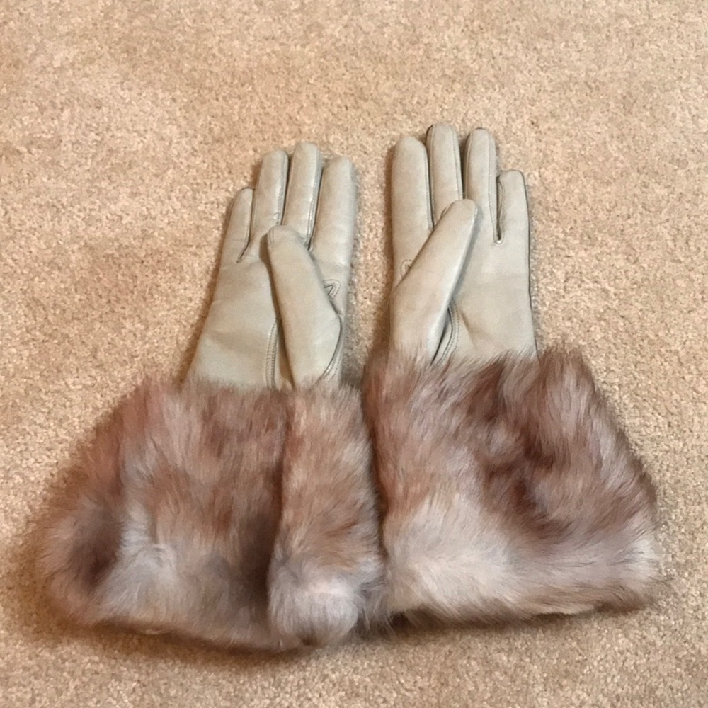 Marshall Field and company authentic leather and fur gloves.